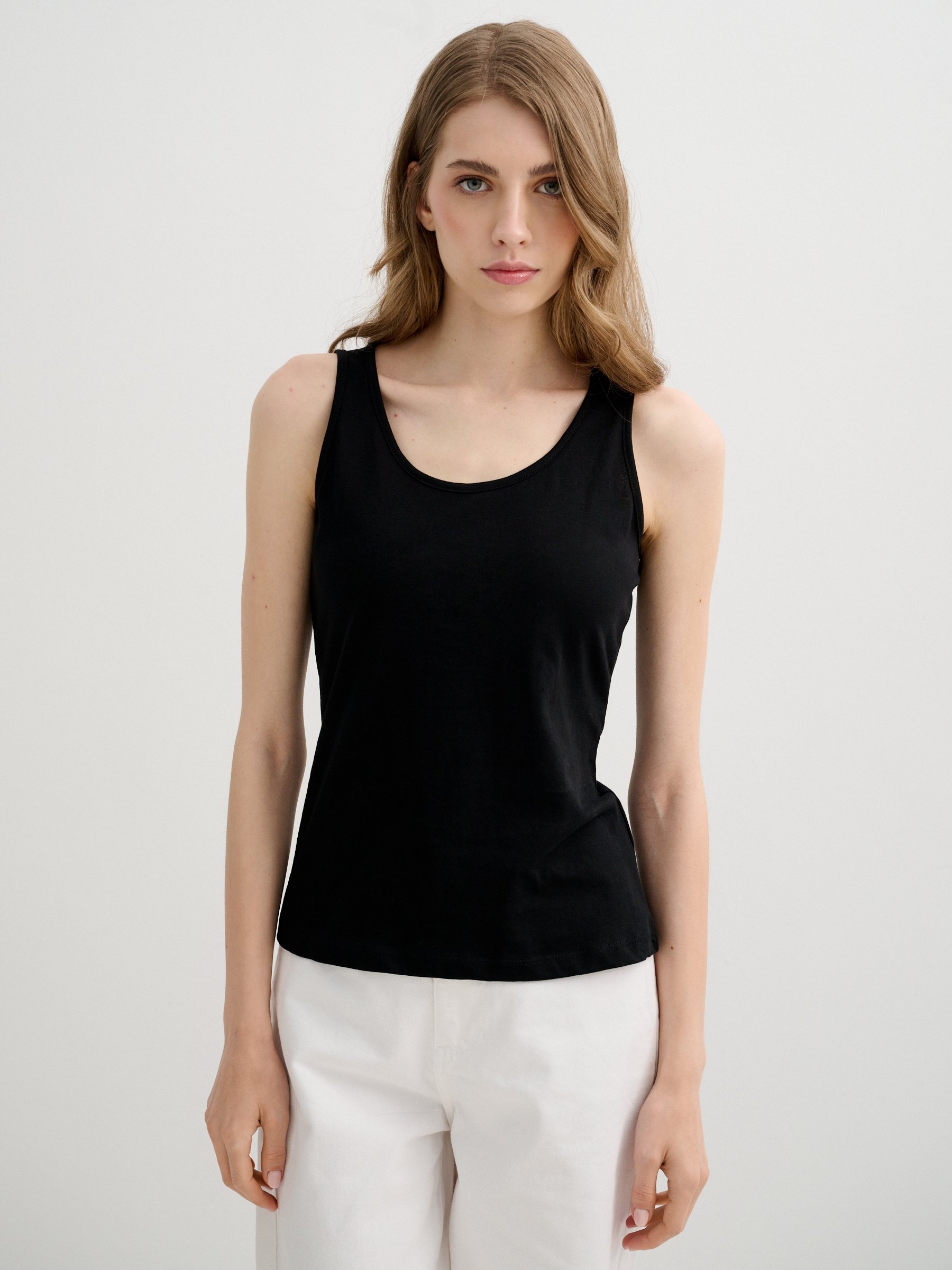 INSIDE Camiseta básica sin mangas, Negro, L