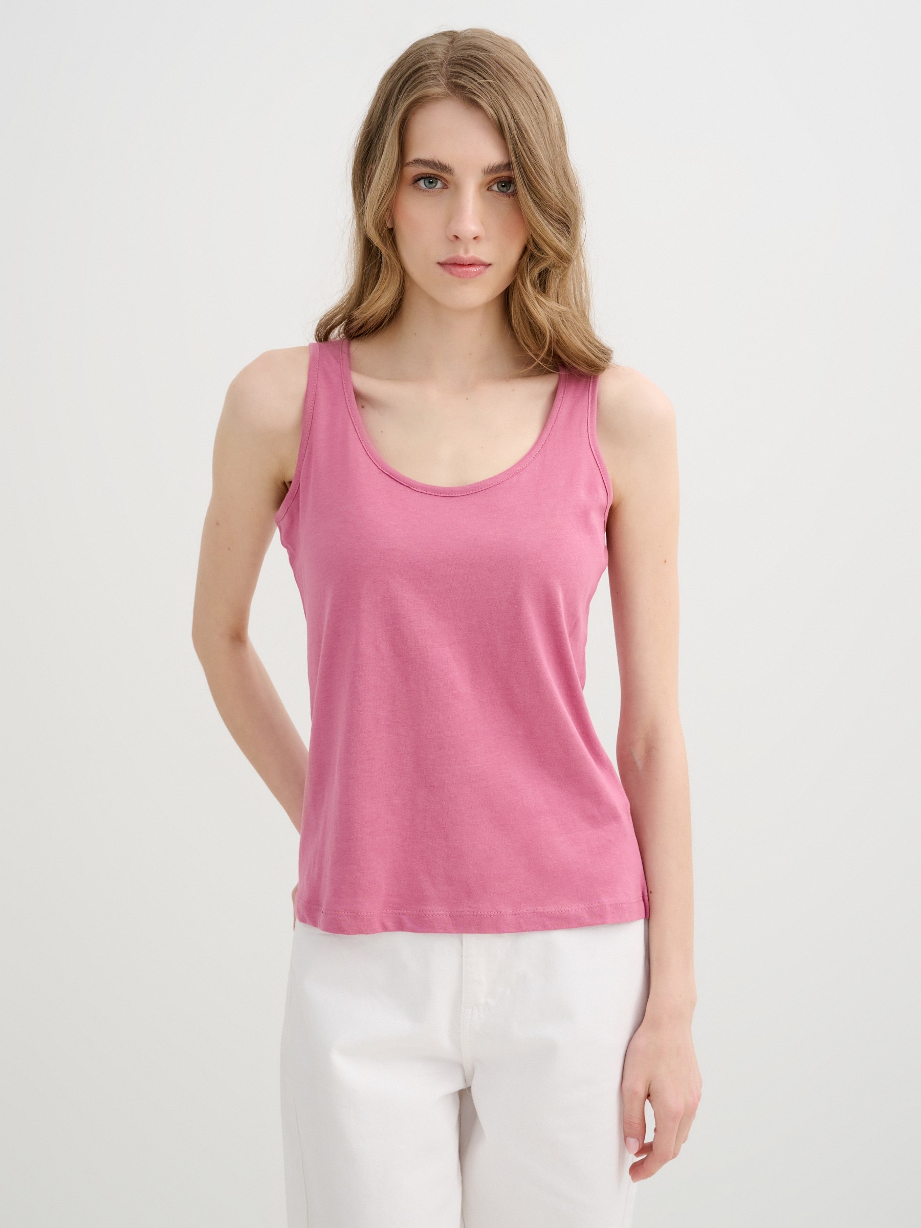 INSIDE Camiseta básica sin mangas, Morado, L