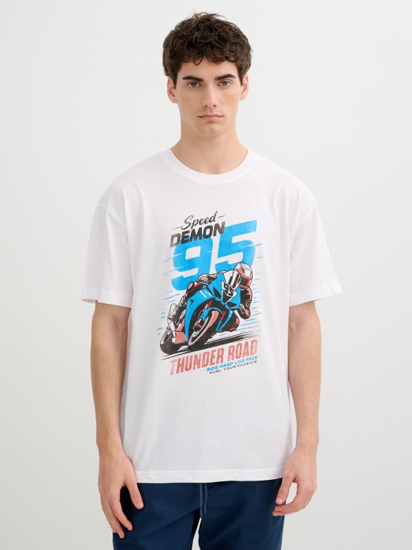 Speed Demon T-shirt white middle front view