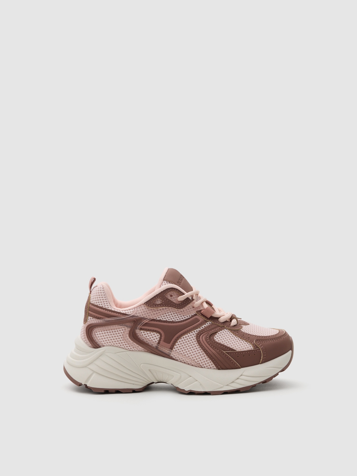 Tênis de corrida de nylon combinados marrom