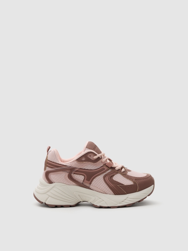 Tênis de corrida de nylon combinados marrom