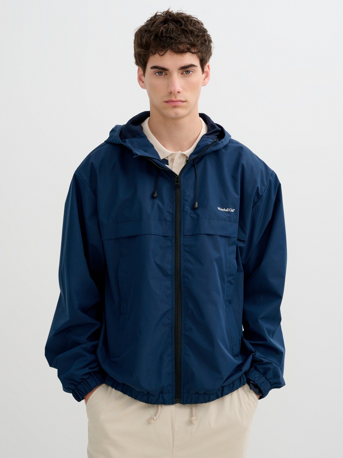 Light jacket with hood and zipper