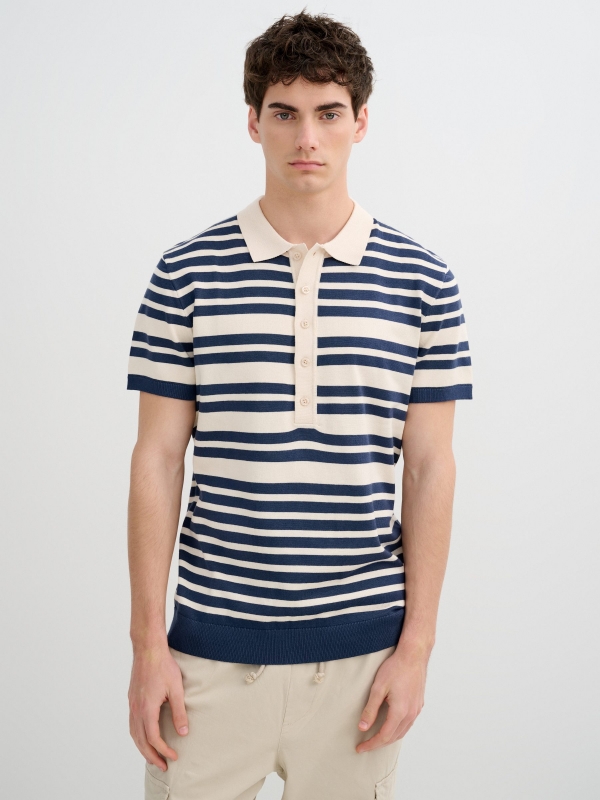 Polo rayas marineras en punto