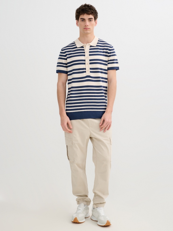 Calça cargo jogger bege vista geral frontal