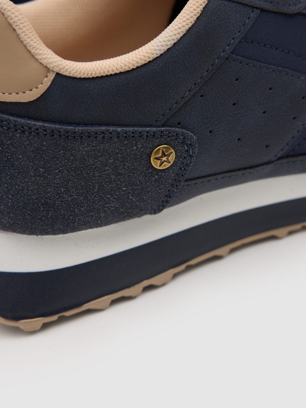 Combined nylon running shoes blue detail view