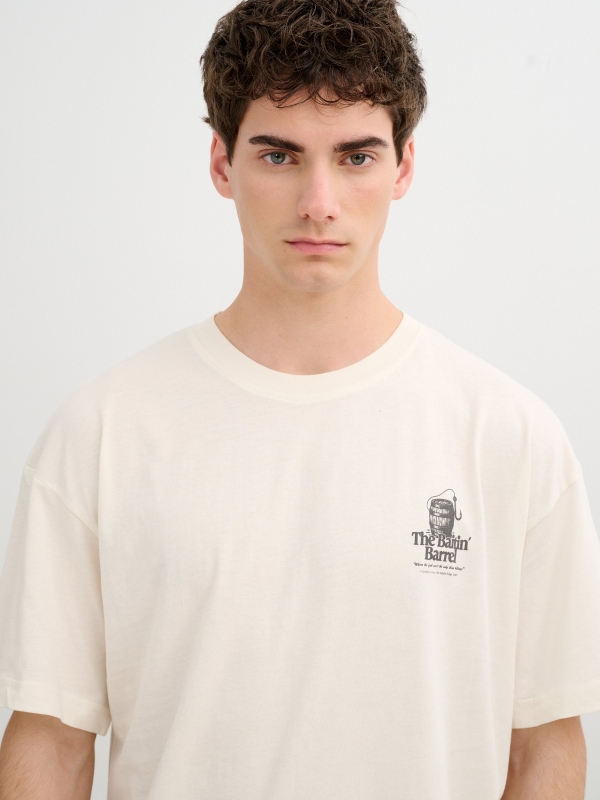 Camiseta Mensaje Casual crudo vista detalle