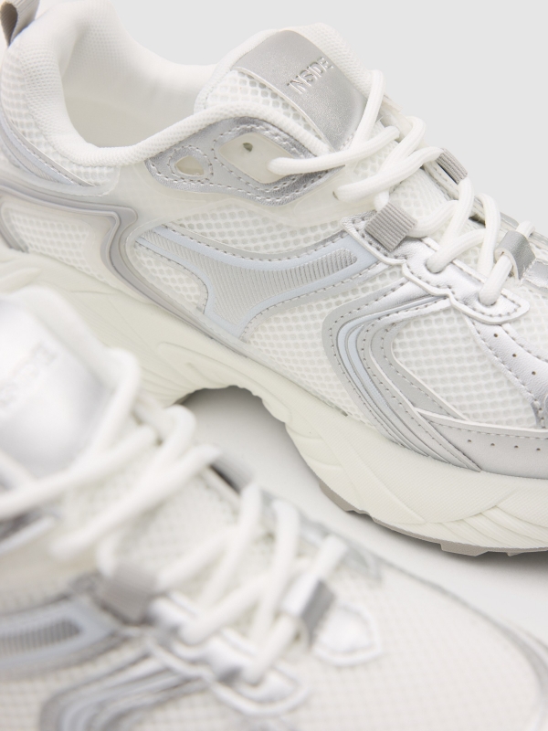 Zapatillas combinadas running nylon blanco vista detalle