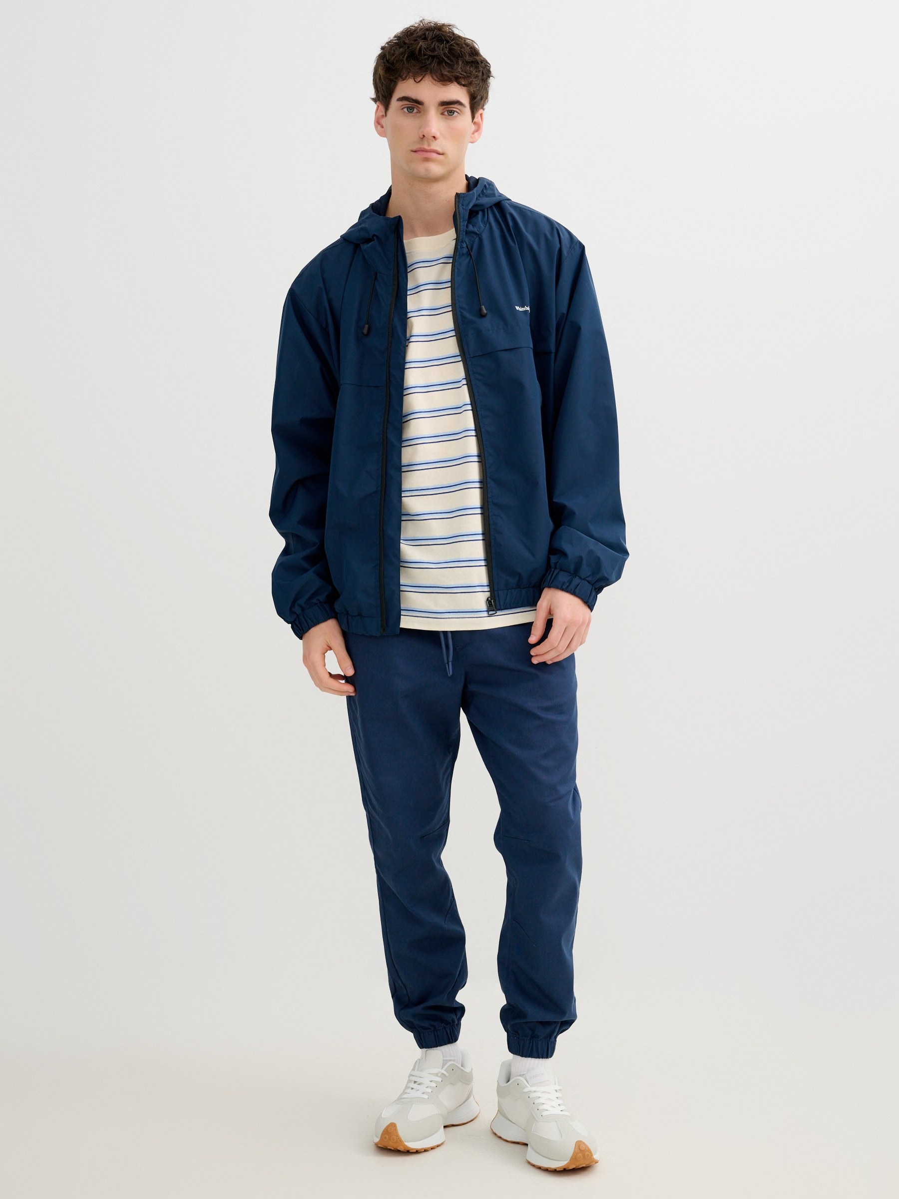 Casual striped t-shirt light green middle front view