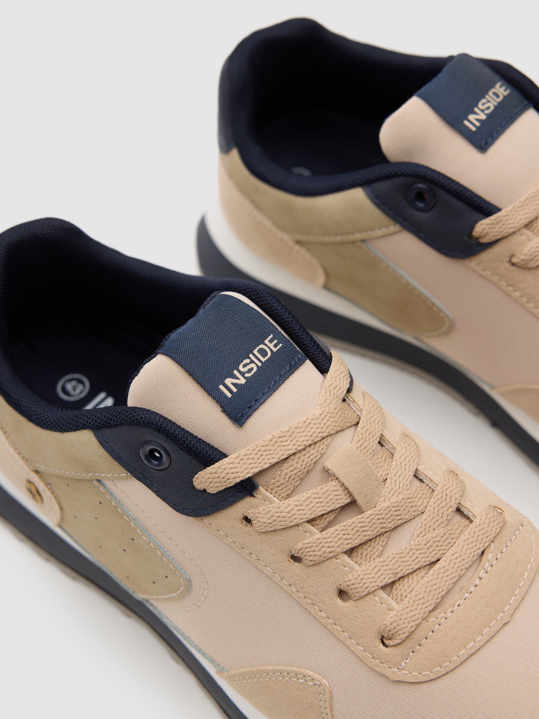 Nylon and rubber running shoes