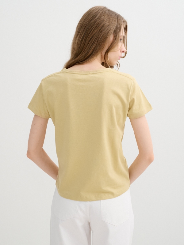Nature Cotton T-shirt sand middle back view