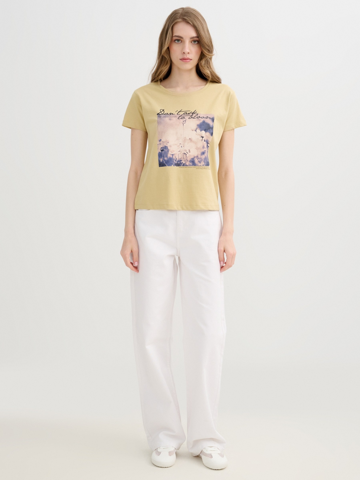 Nature Cotton T-shirt sand front view