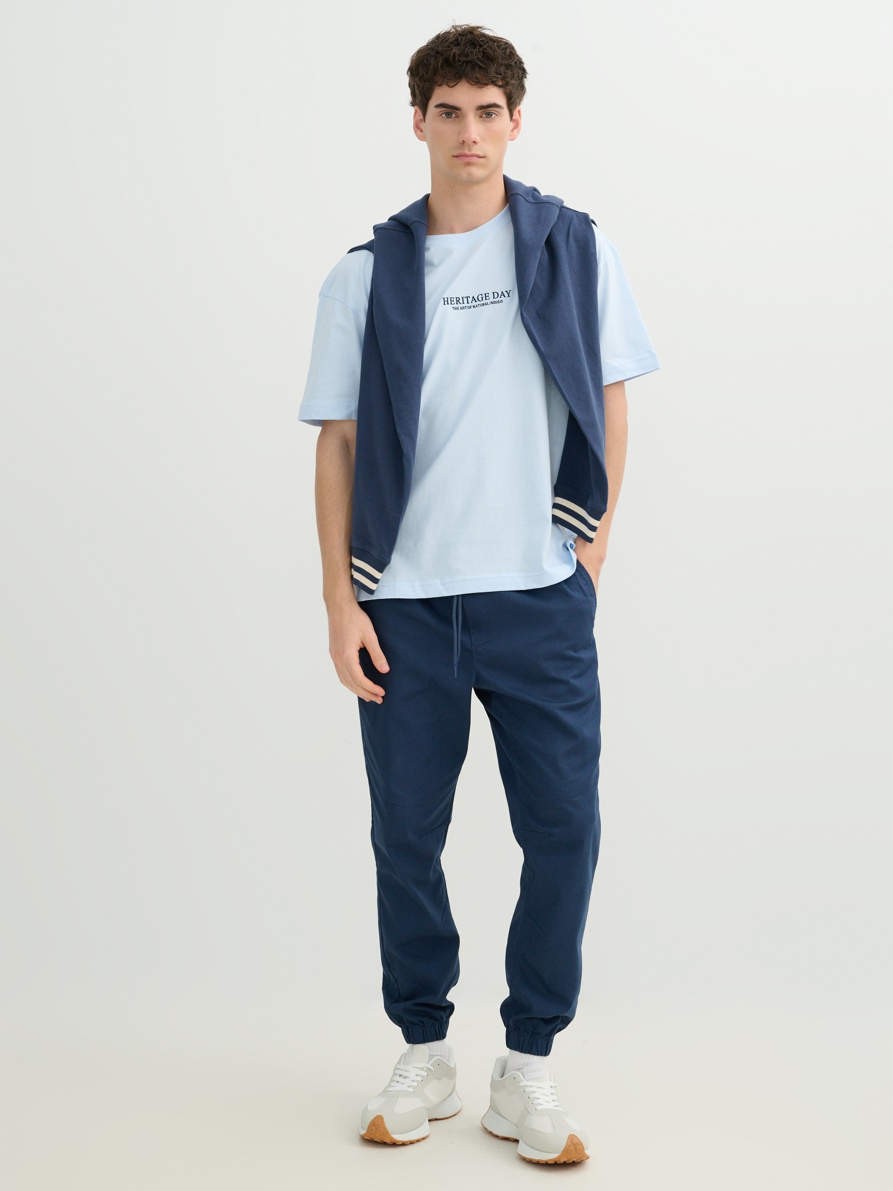 Camiseta Heritage Day azul celeste vista media frontal