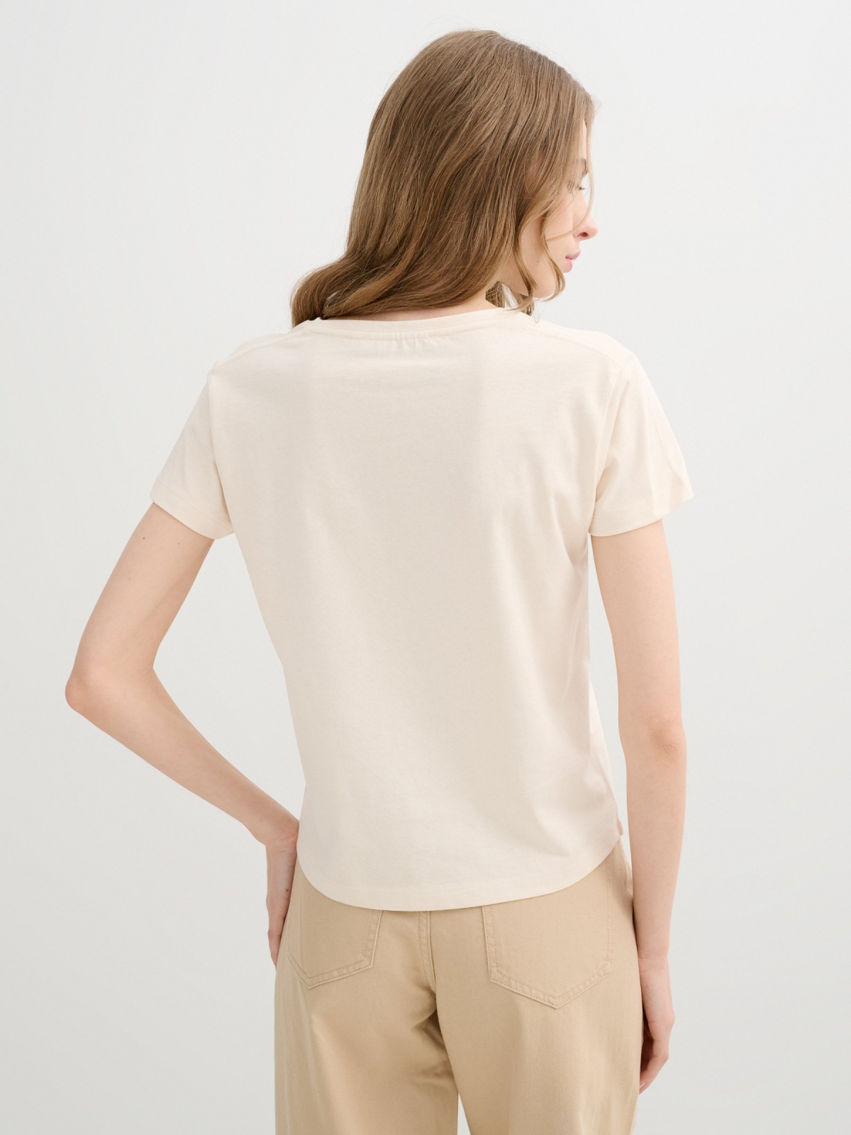 Camiseta Italy blanco roto vista media trasera