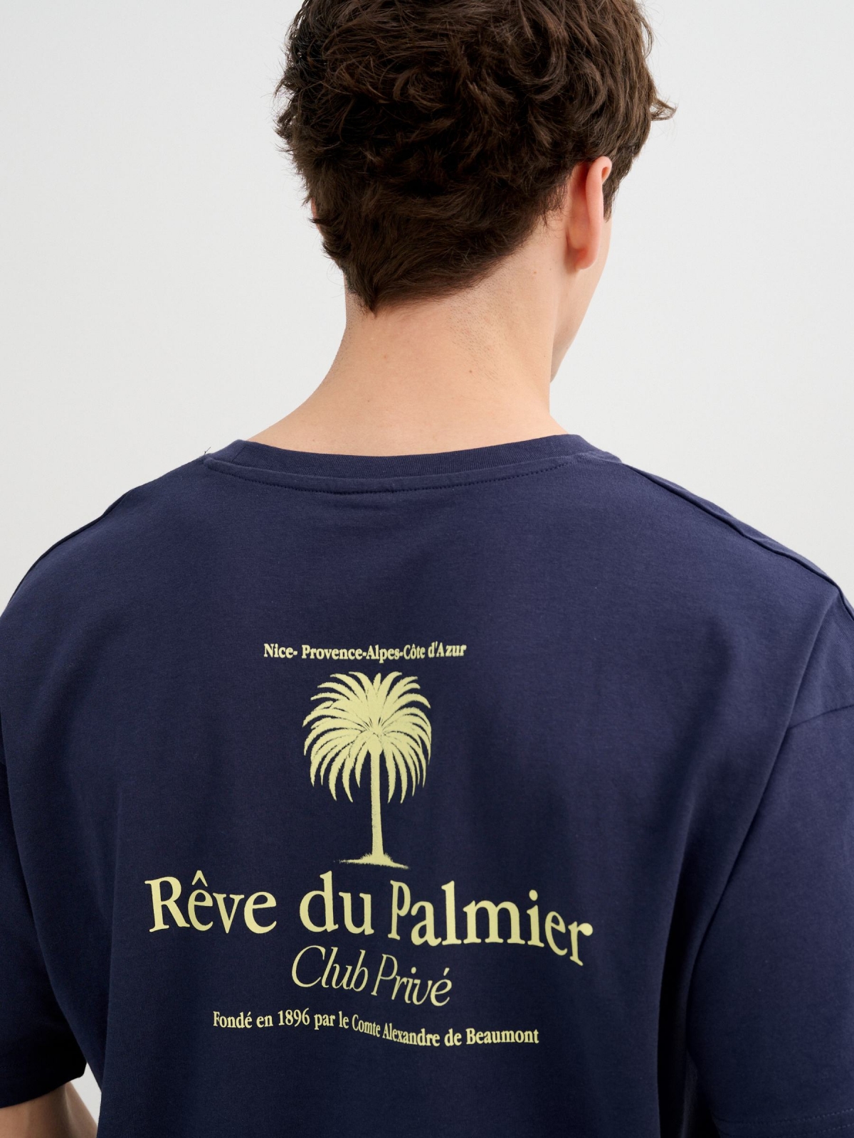 Mini print short sleeve t-shirt navy detail view