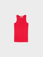 %Pto% Basic cotton tank top carmine front view