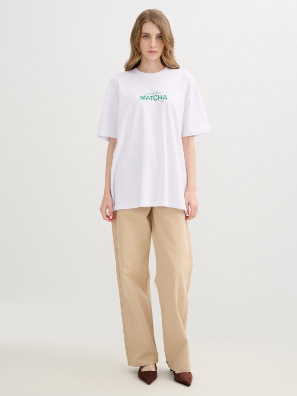 Matcha Oversize T-shirt white front view