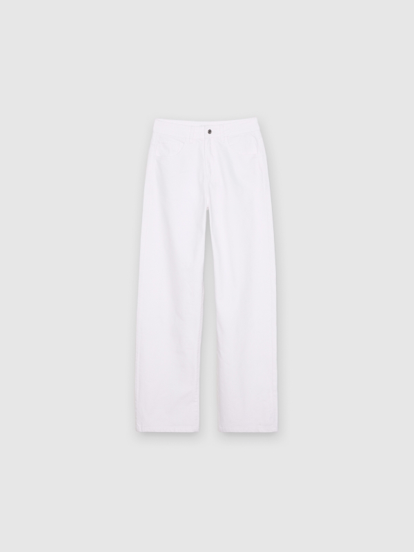  Straight twill pants white front view