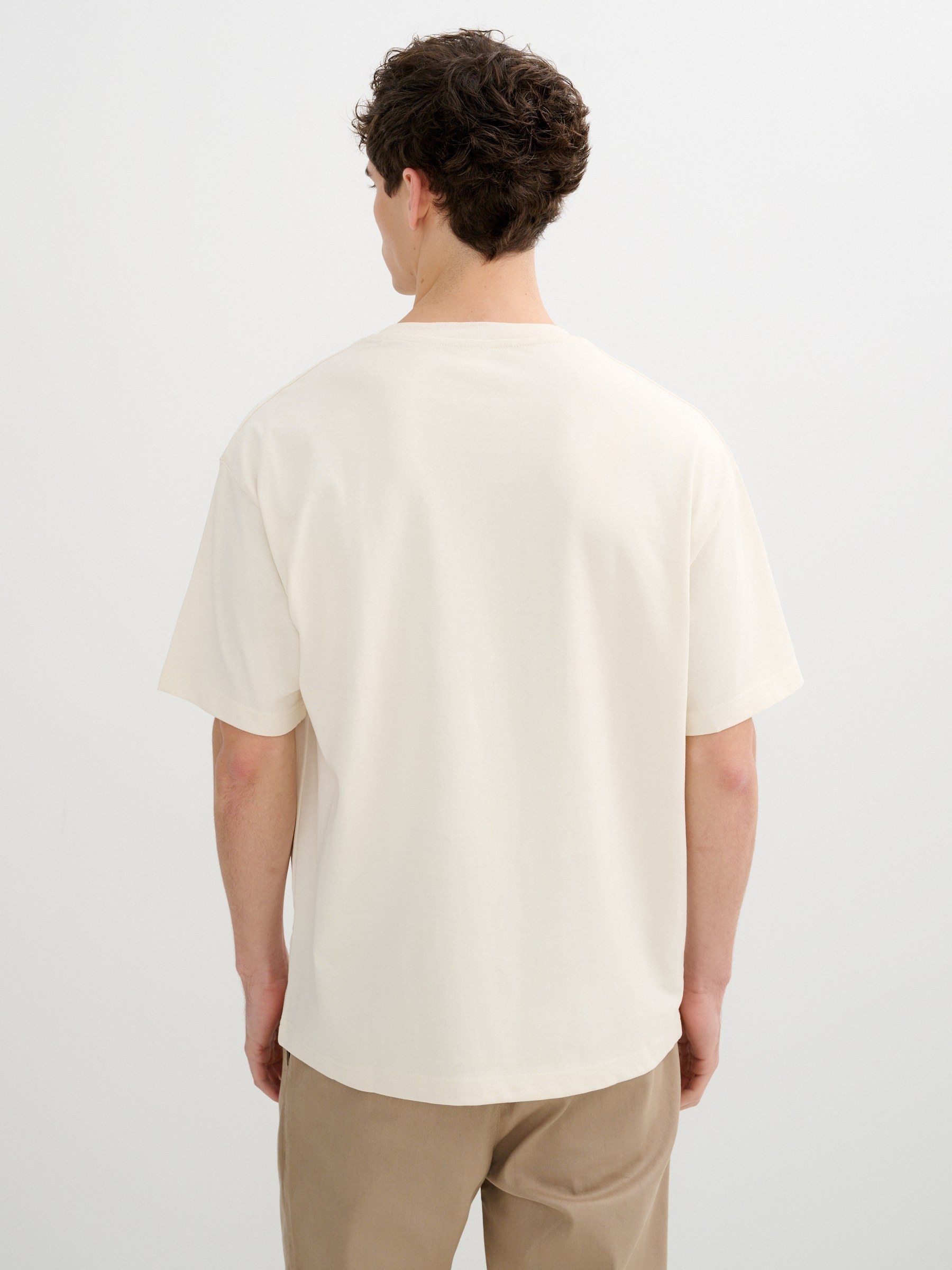 Basic cotton t-shirt raw middle front view