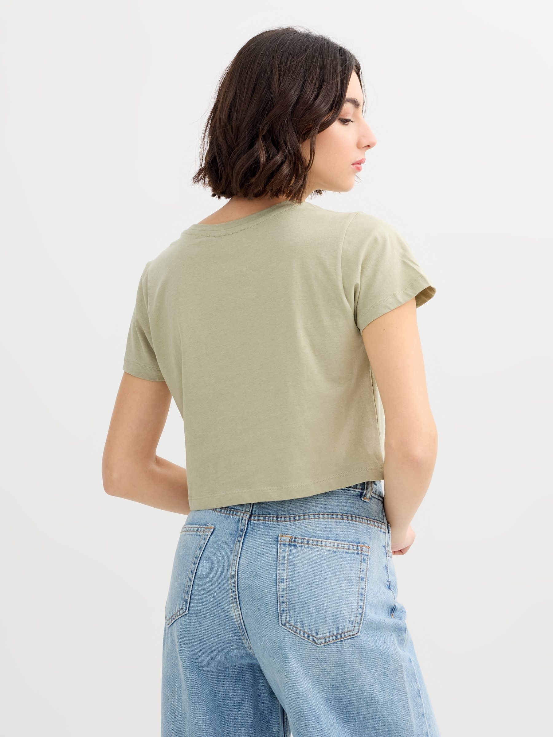 Cosmic Sun T-shirt greyish green middle front view