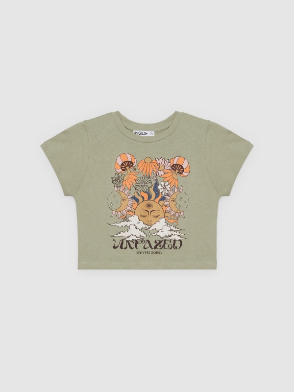  Cosmic Sun T-shirt greyish green front view