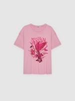 %Pto% Camiseta oversize rosa morado pastel vista frontal