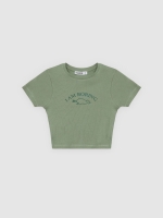 %Pto% Camiseta crop boring verde grisáceo vista frontal