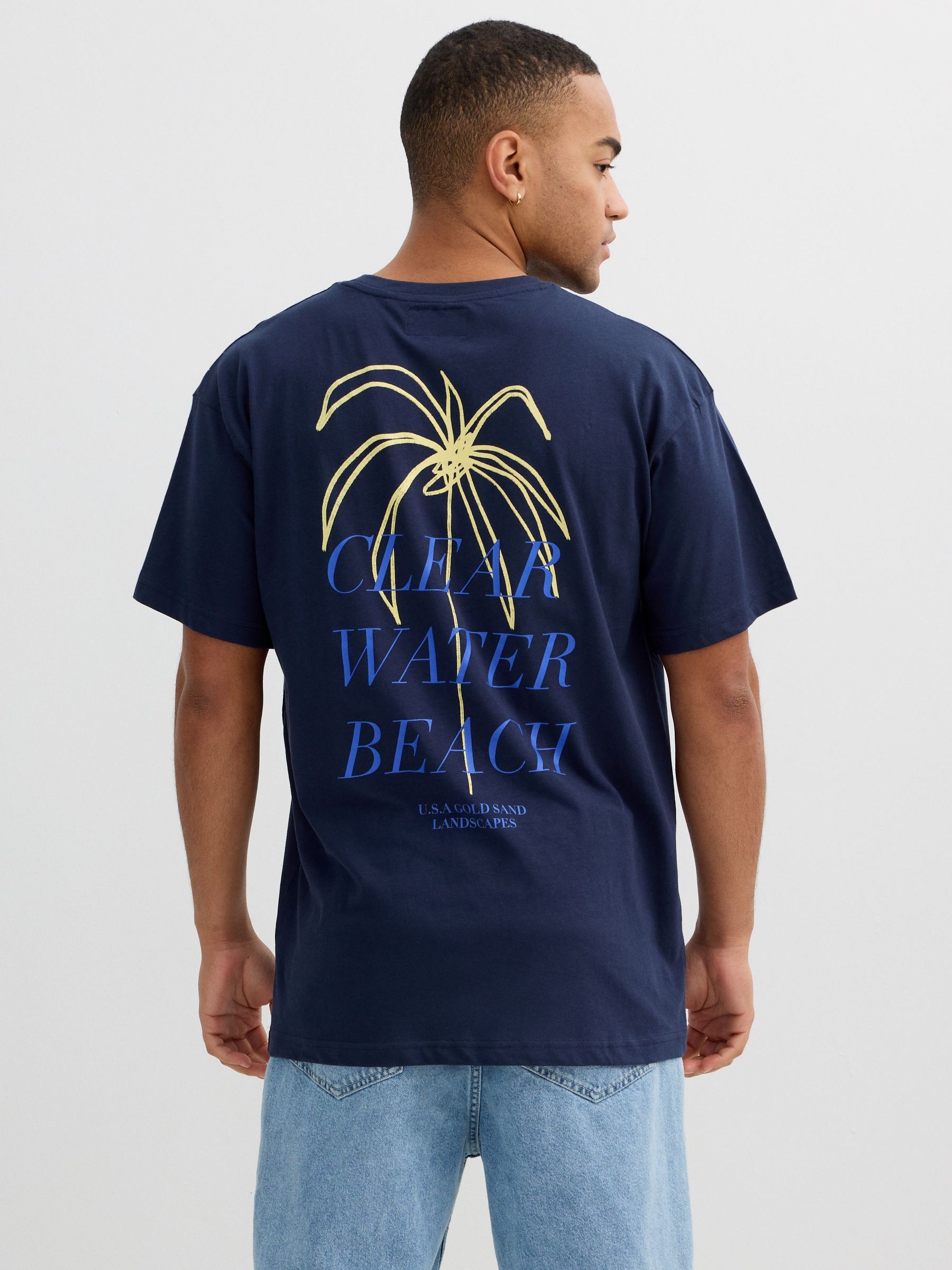 Clear Water Beach T-shirt navy middle front view