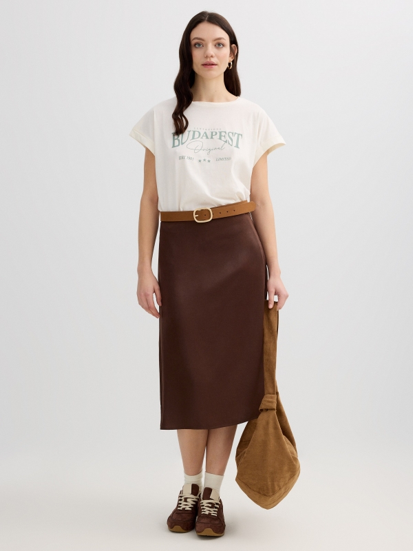 Camiseta Budapeste sem mangas off white vista geral frontal