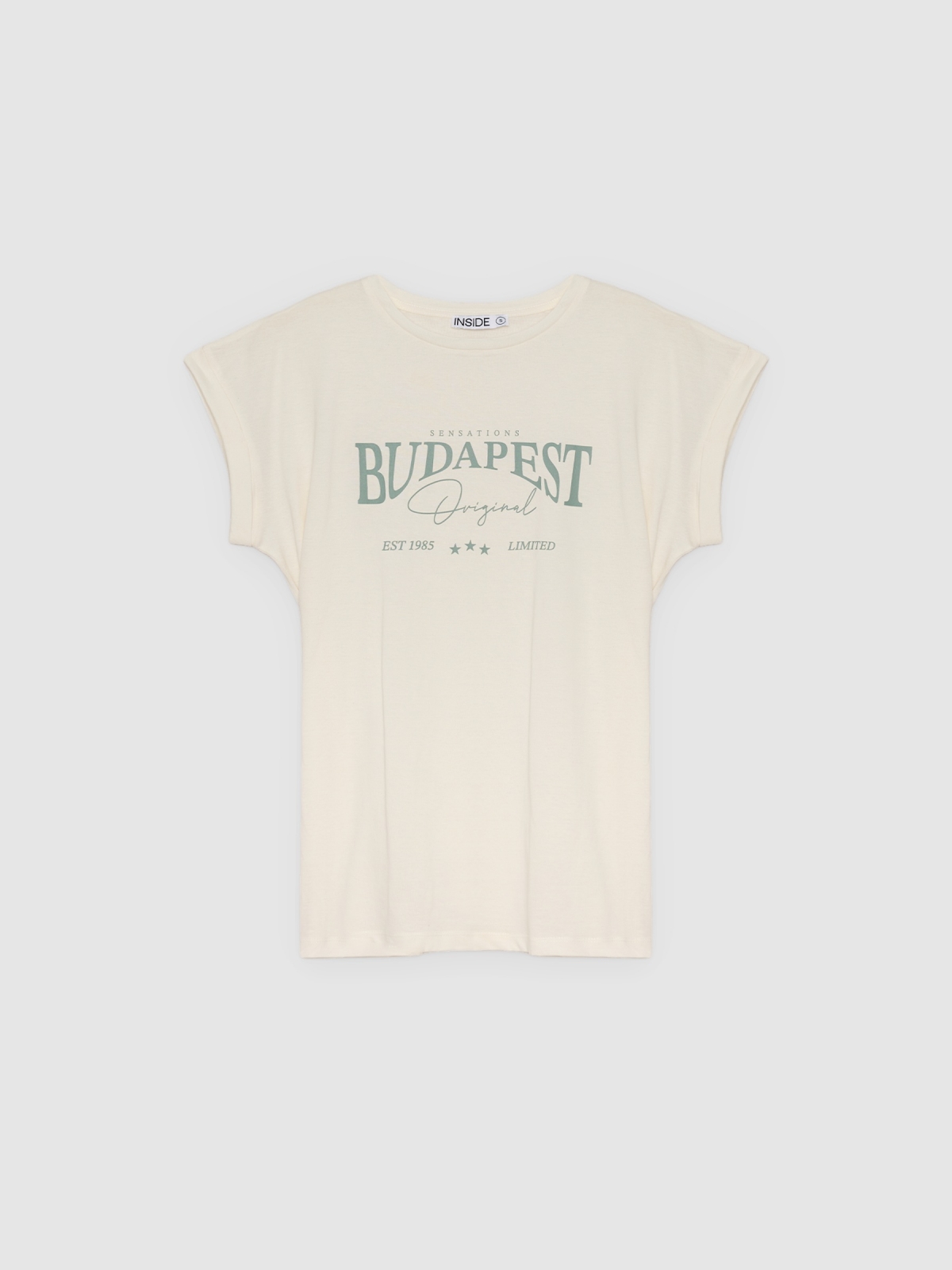 %Pto% Camiseta Budapest sin mangas blanco roto vista frontal
