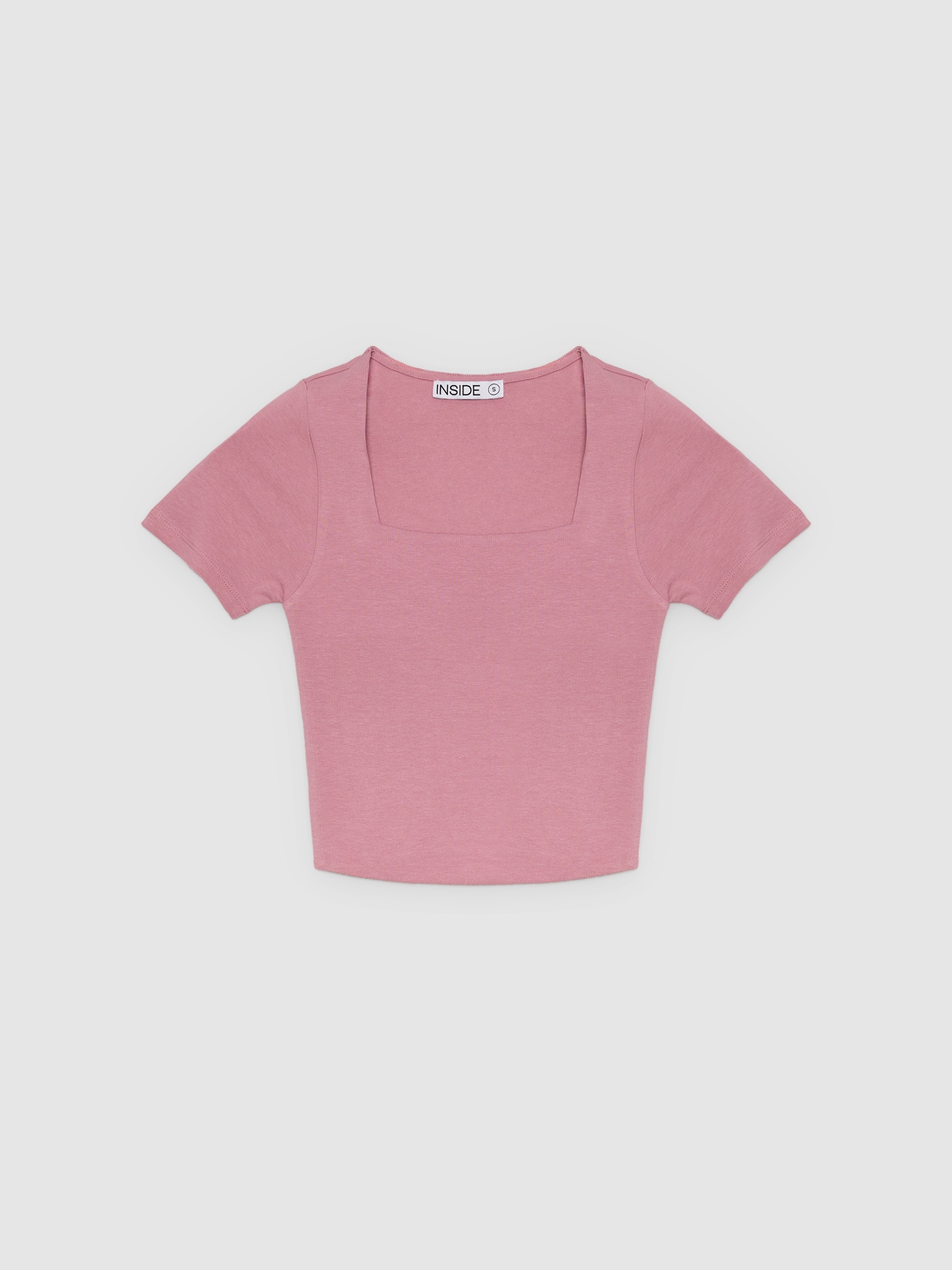 Viscose crop top square neckline