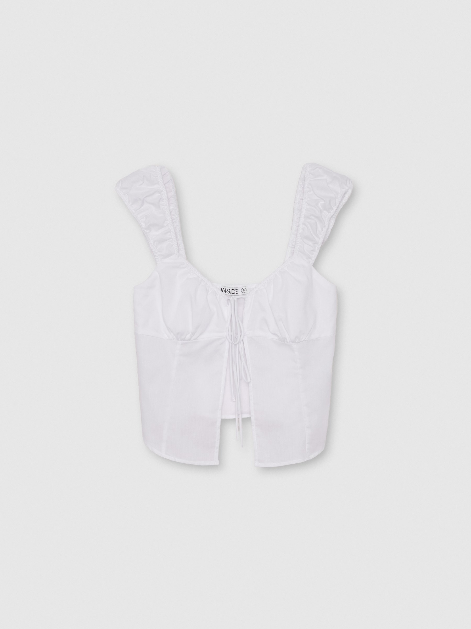 Top tirantes lazada blanco roto vista media frontal
