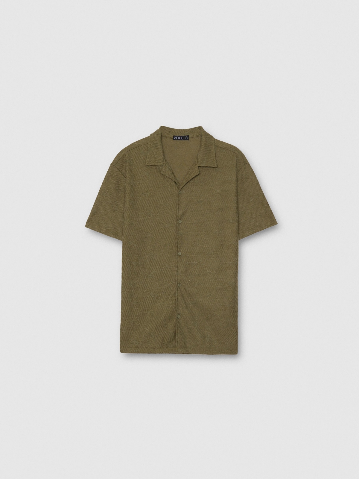 %Pto% Short sleeve shirt with star pattern green front view