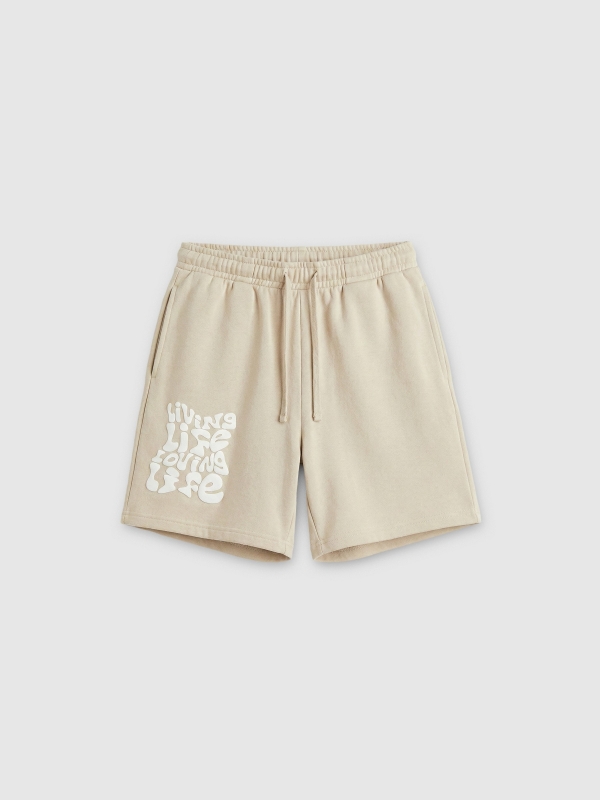  Bermuda lettering felpa taupe vista frontal