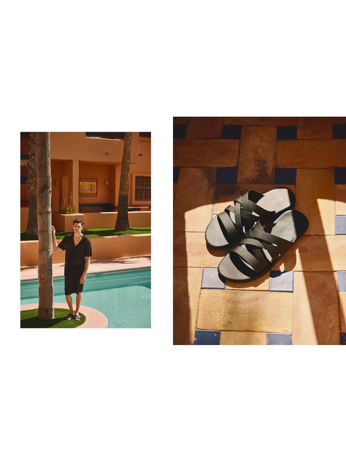 %NewExtra% Cross-strap sandals black