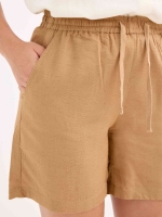 %Pto% Fluid Bermuda shorts with crochet pocket taupe