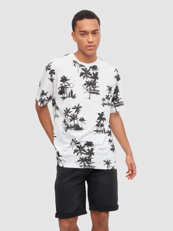 Bermuda denim negro slim negro