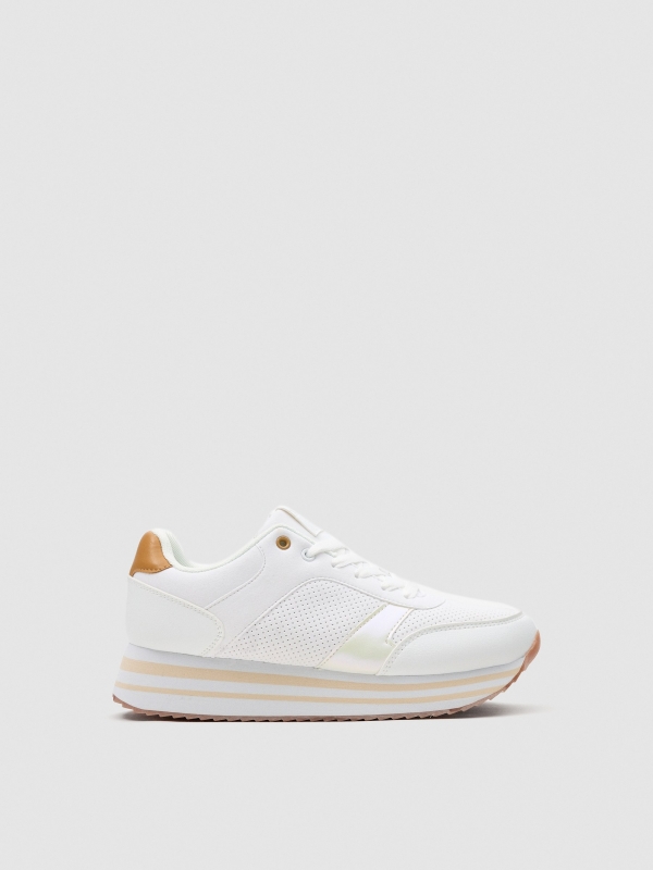 Platform running shoes white