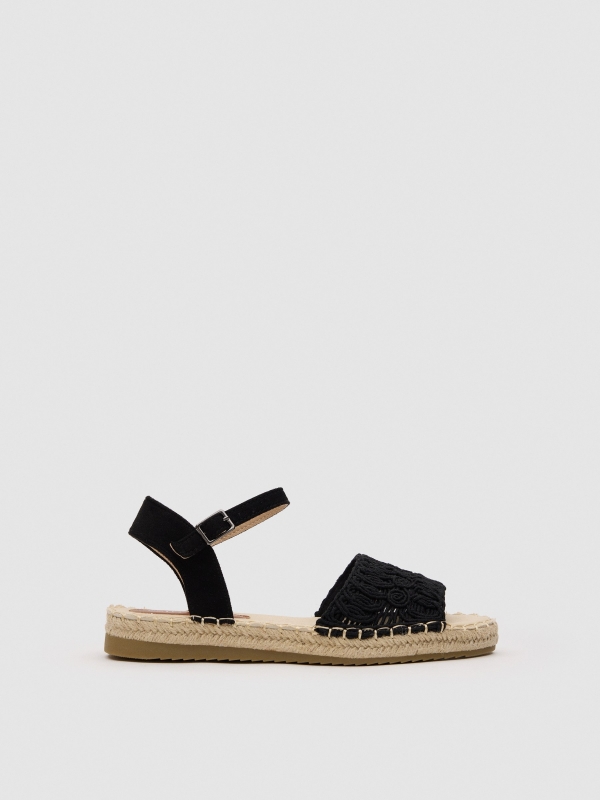 Crochet sandal black