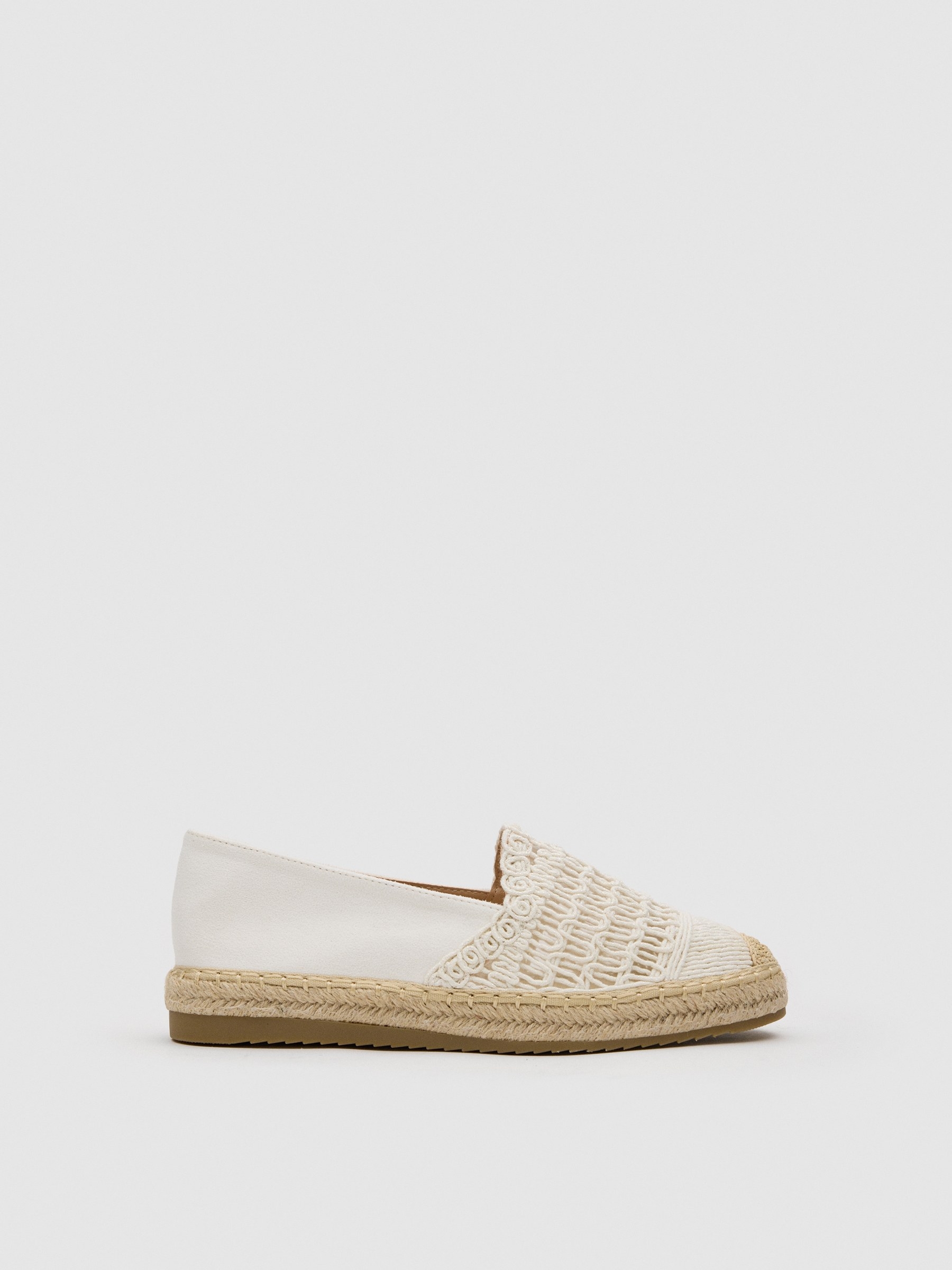 Espadrille em croché off white