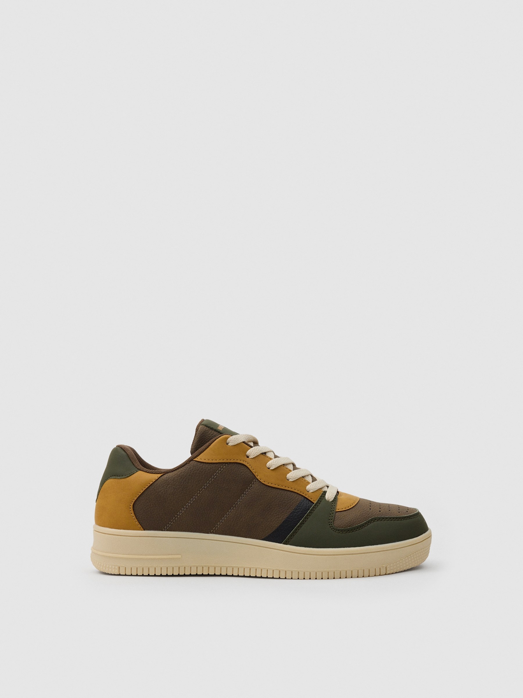 Contrast skater sneaker khaki