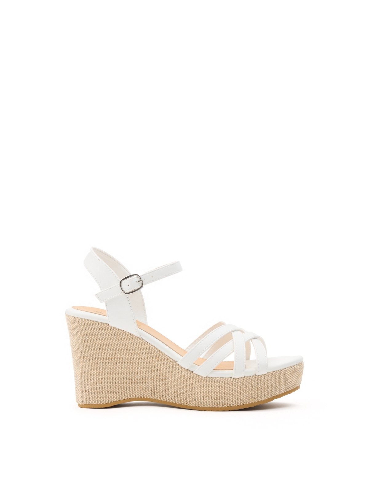 Sandália cunha ráfia branco