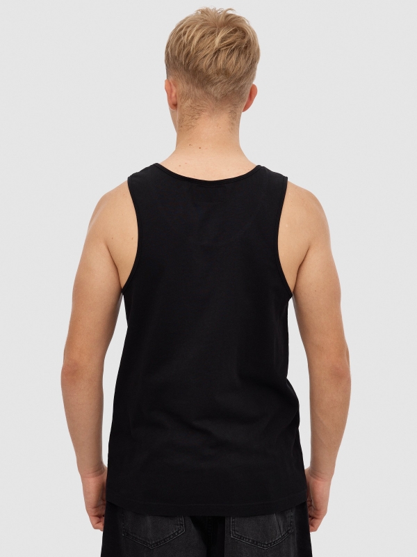Camiseta tirantes urban negro vista media trasera