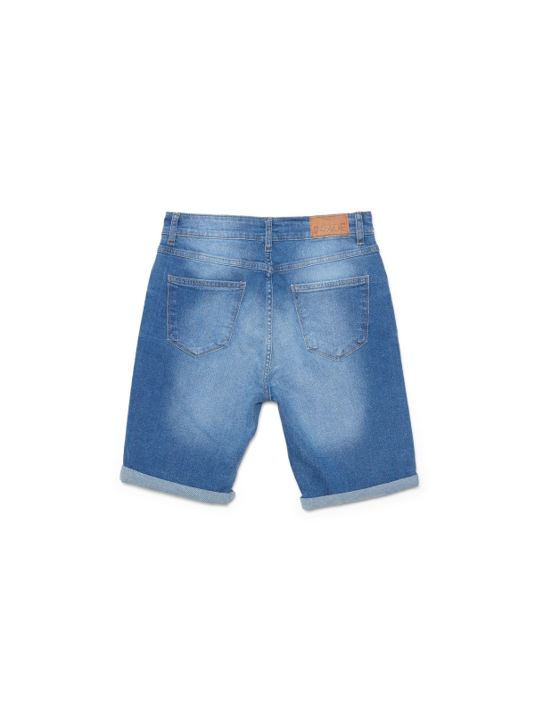 Bermudas denim slim azul vista detalle trasero