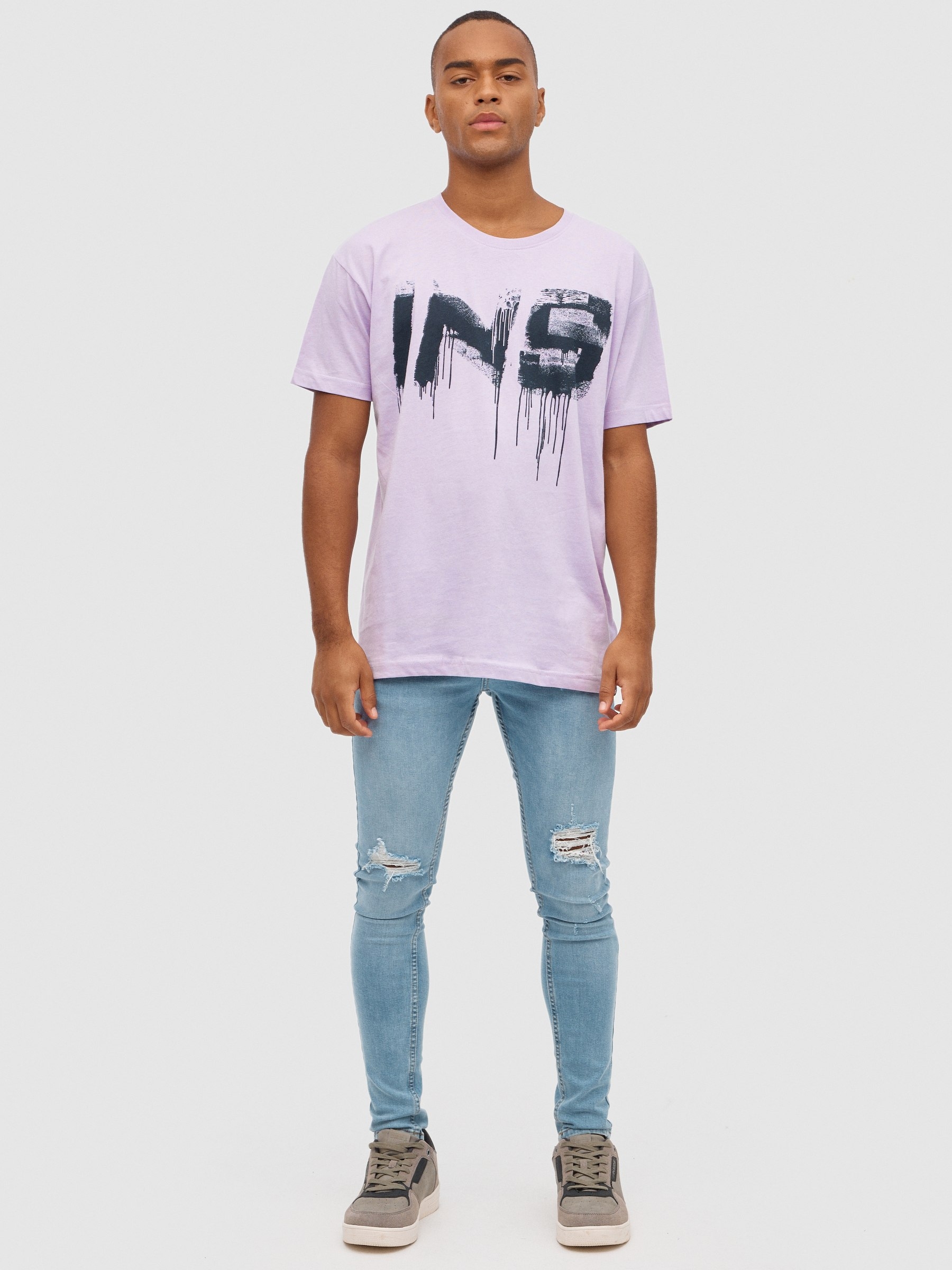 INSIDE spray T-shirt purple middle front view