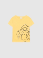 %Pto% Licensed Stitch T-shirt yellow front view