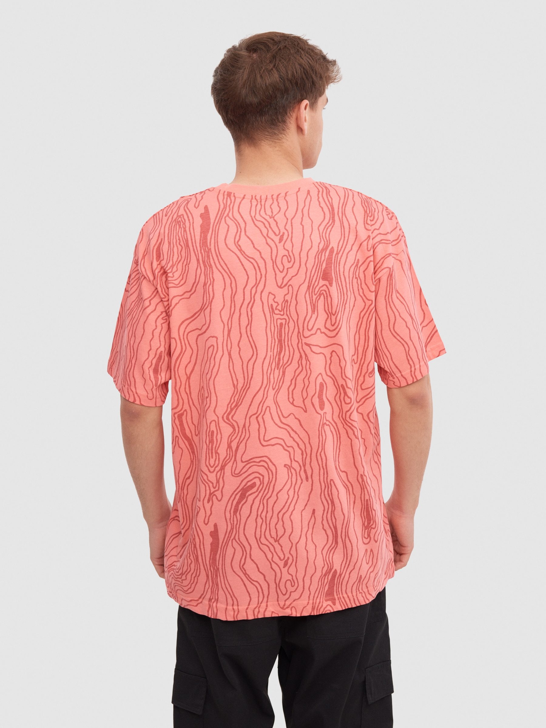 Allover waves t-shirt pink