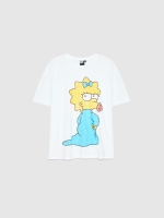 %Pto% Camiseta oversize Maggie Simpson blanco