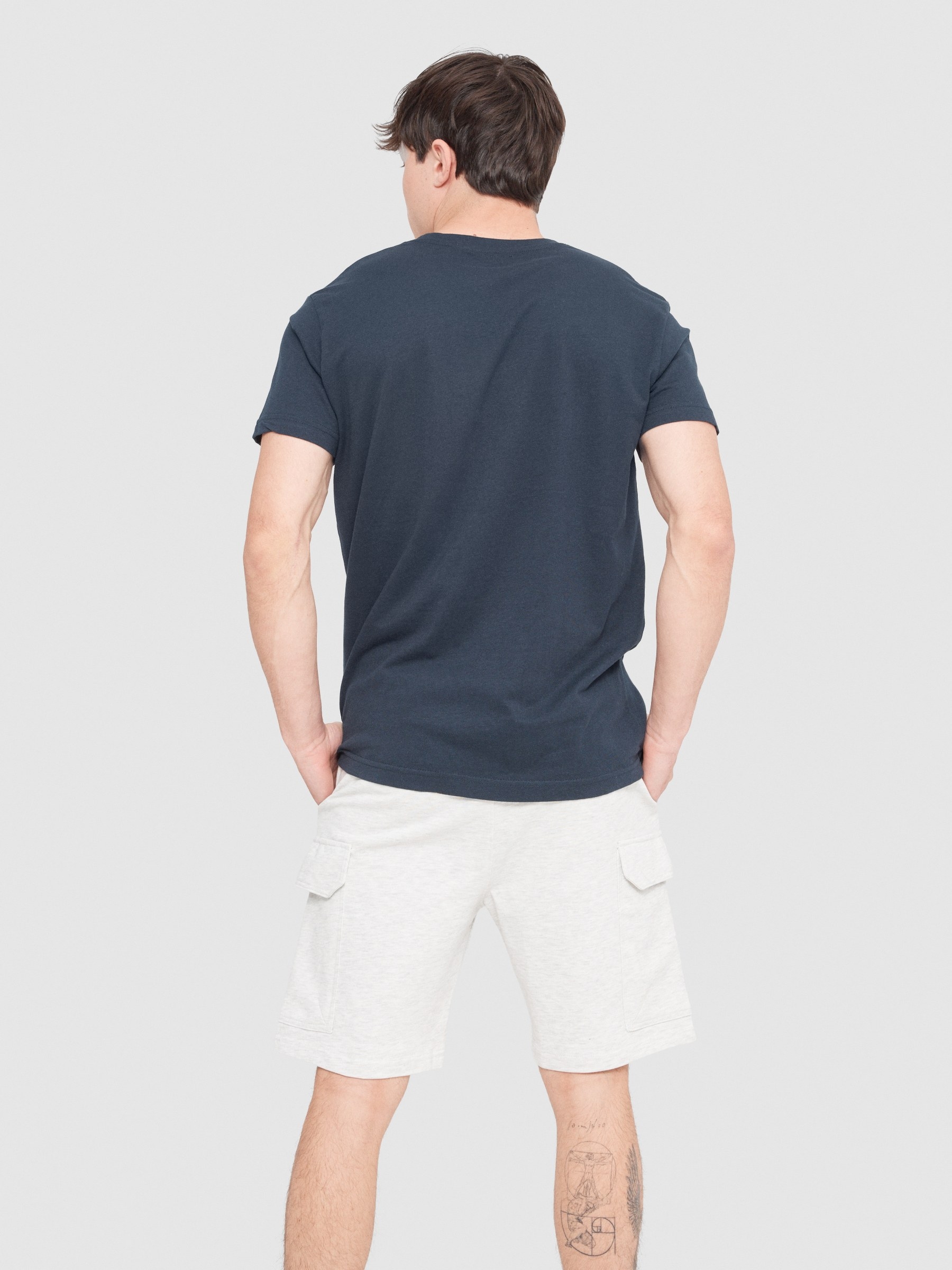 Bermuda jogger cargo melange claro vista meia frontal