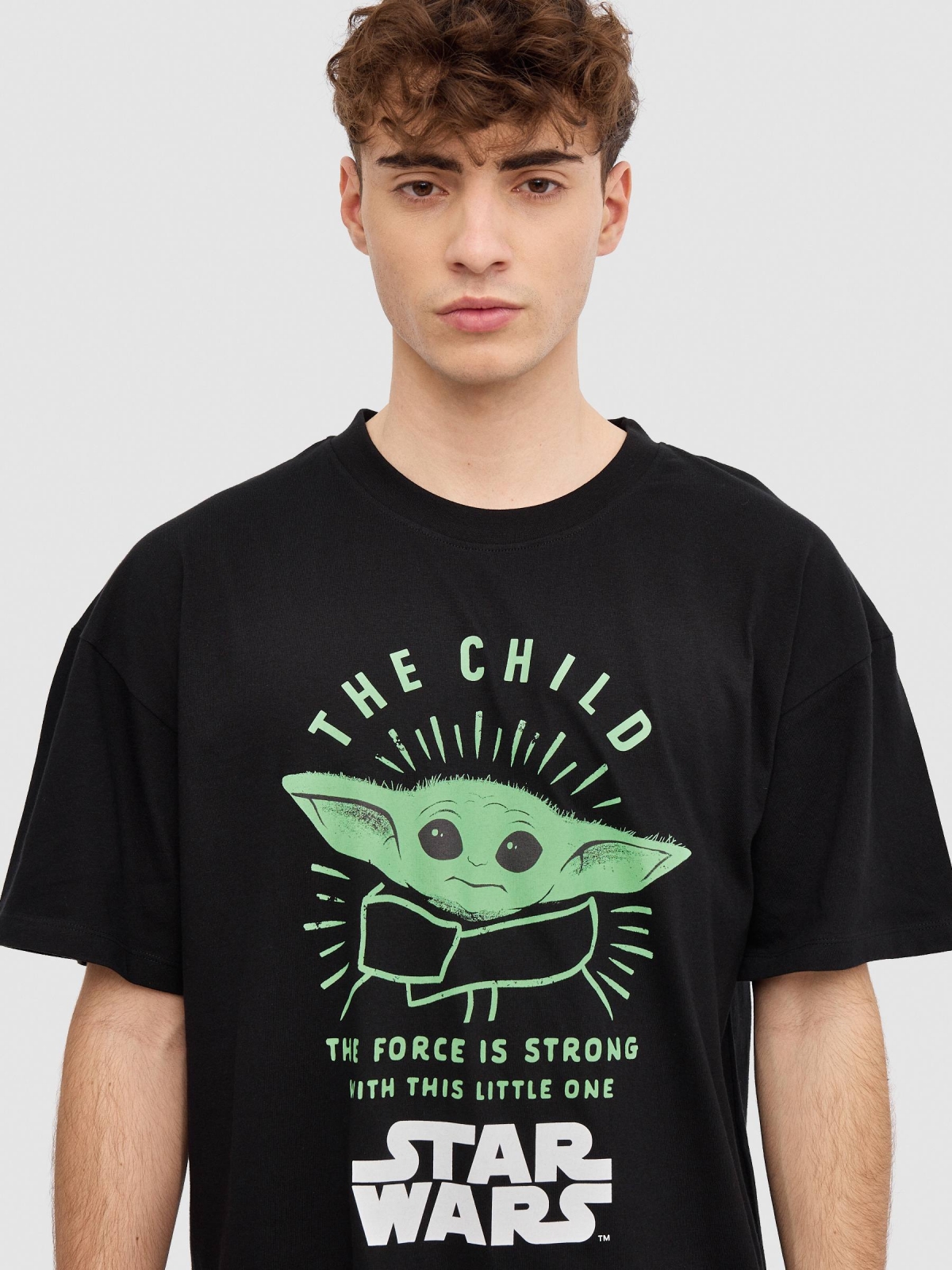 The Mandalorian Grogu T-shirt black detail view