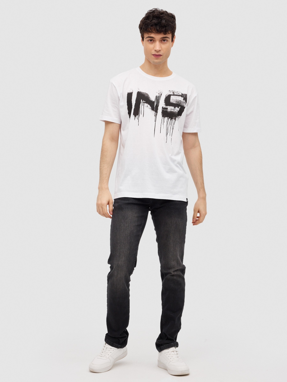 Camiseta INSIDE spray blanco vista general frontal
